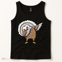 Dabbing Turkey Funny Thanksgiving Day Tank Top thumb 2