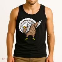 Dabbing Turkey Funny Thanksgiving Day Tank Top thumb 3