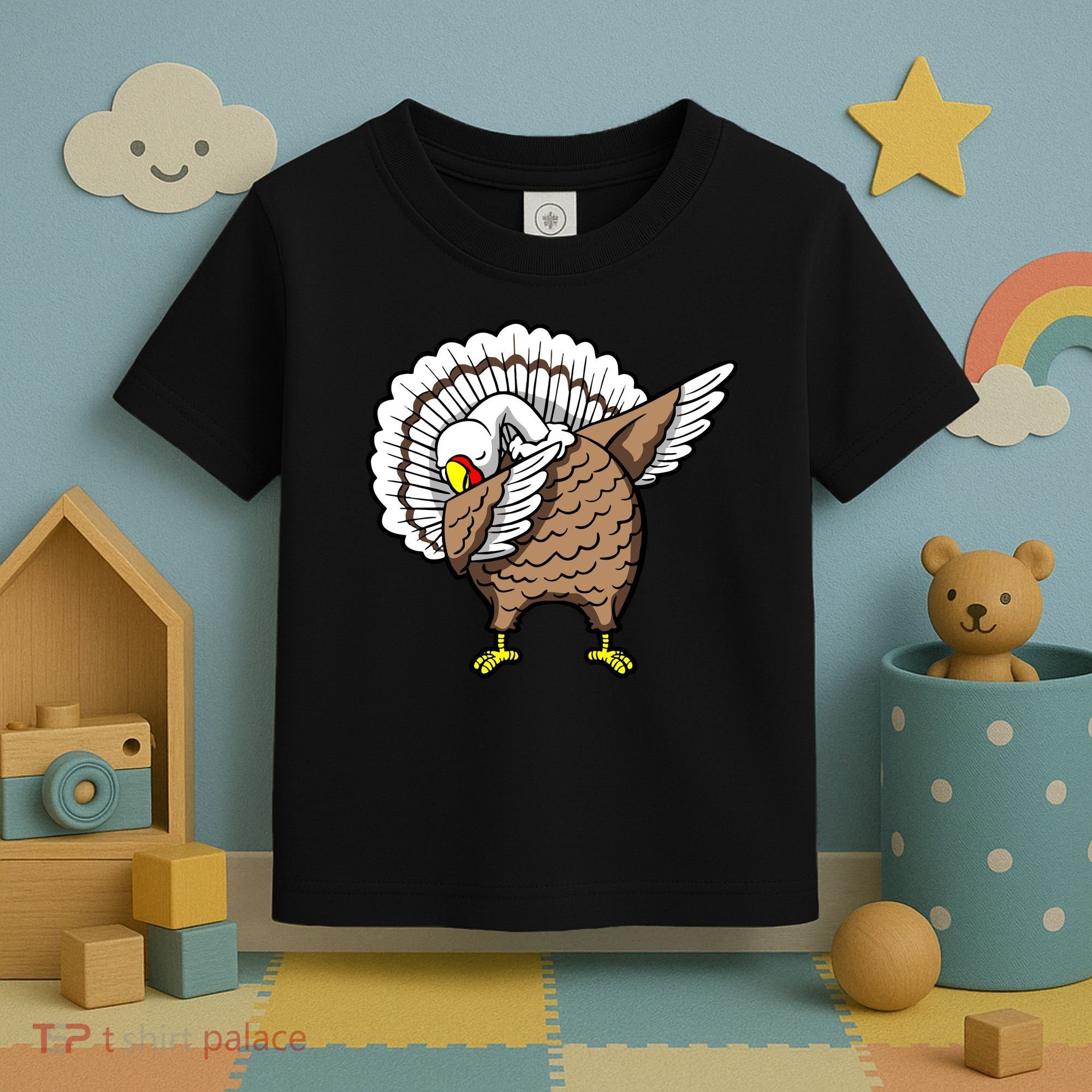 Dabbing Turkey Funny Thanksgiving Day Toddler T-Shirt