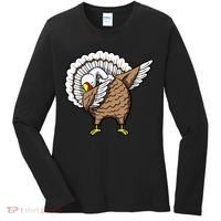 Dabbing Turkey Funny Thanksgiving Day Women's Long Sleeve Shirt thumb 0