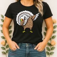 Dabbing Turkey Funny Thanksgiving Day Women's T-Shirt thumb 2