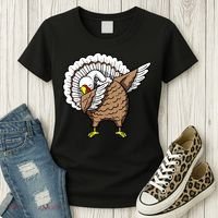 Dabbing Turkey Funny Thanksgiving Day Women's T-Shirt thumb 3