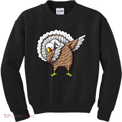 Dabbing Turkey Funny Thanksgiving Day Kids Sweatshirt