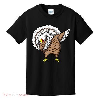 Dabbing Turkey Funny Thanksgiving Day Kids T-Shirt