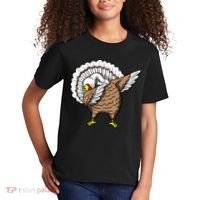 Dabbing Turkey Funny Thanksgiving Day Kids T-Shirt thumb 2