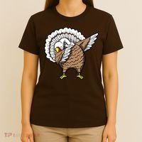 Dabbing Turkey Funny Thanksgiving Day T-Shirt thumb 4