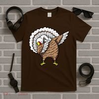 Dabbing Turkey Funny Thanksgiving Day T-Shirt thumb 5