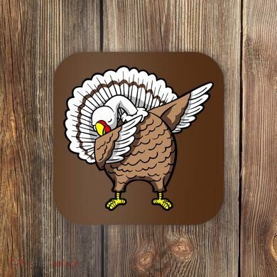 Dabbing Turkey Funny Thanksgiving Day Coaster