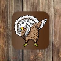 Dabbing Turkey Funny Thanksgiving Day Coaster thumb 0