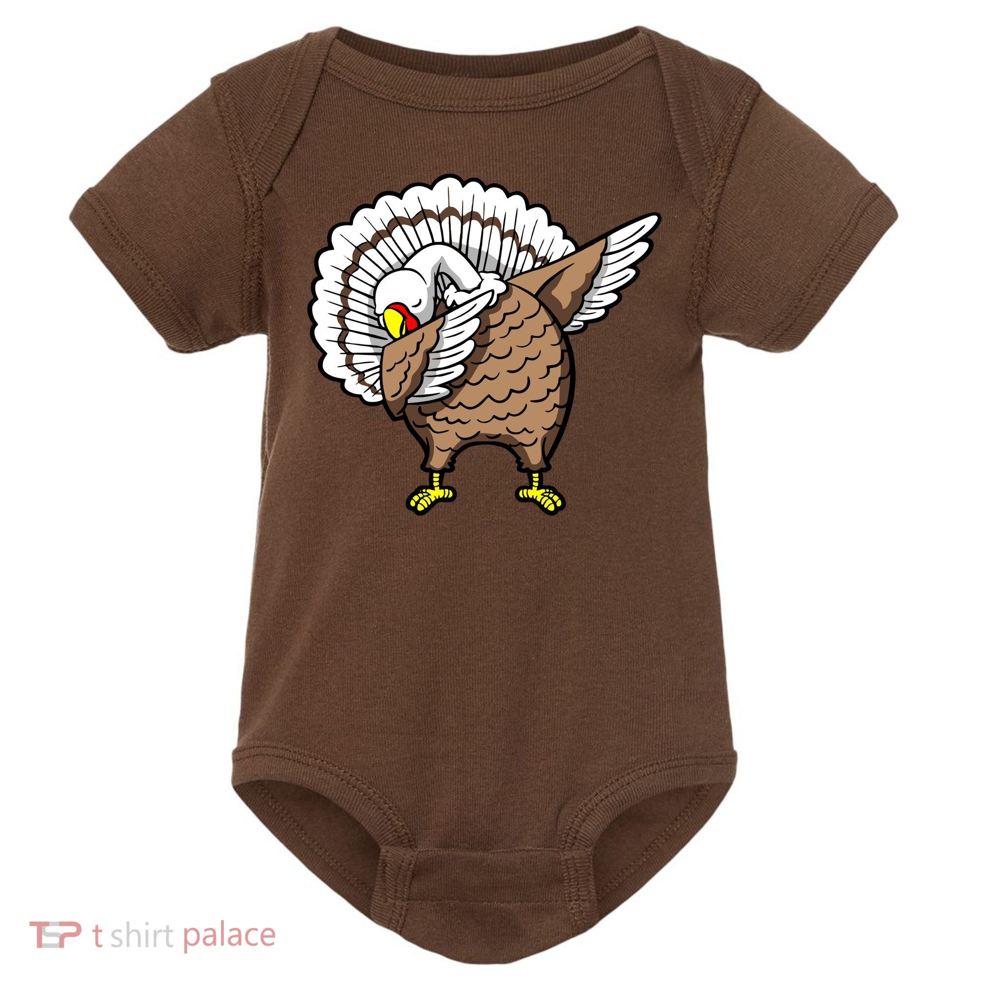 Dabbing Turkey Funny Thanksgiving Day Baby Bodysuit