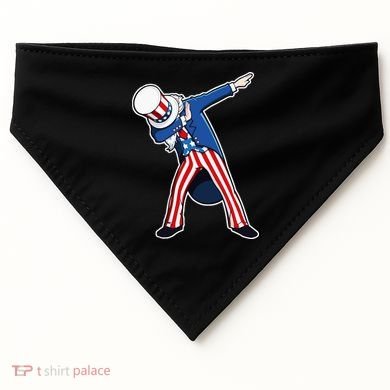Dabbing Uncle Sam 4th of July Independence Day USA-Made Doggie Bandana