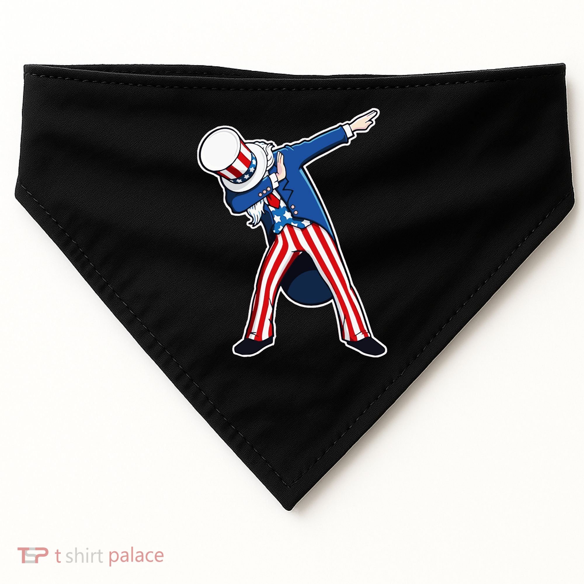 Dabbing Uncle Sam 4th of July Independence Day USA-Made Doggie Bandana