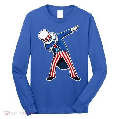 Dabbing Uncle Sam 4th of July Independence Day Long Sleeve Shirt