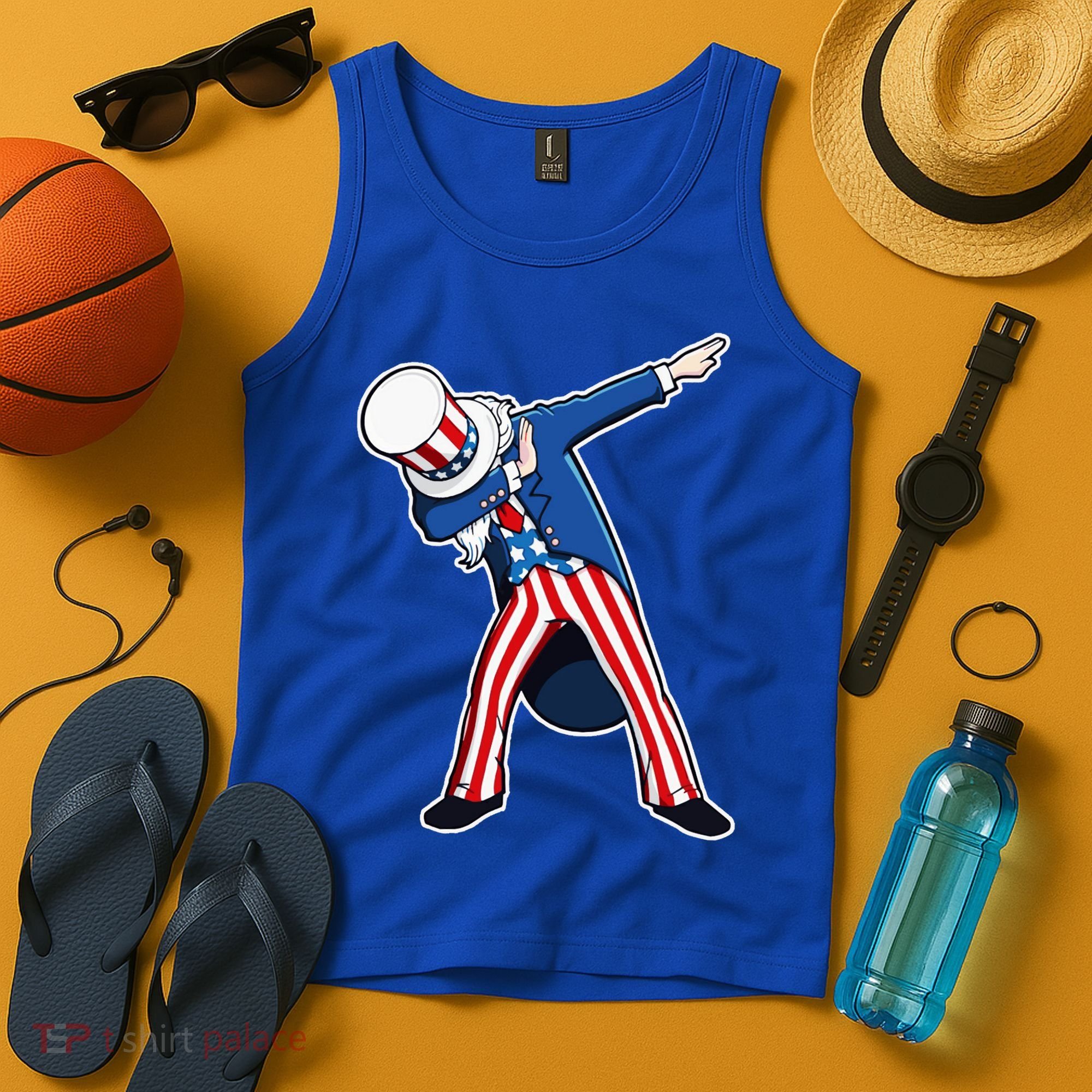 Dabbing Uncle Sam 4th of July Independence Day Tank Top