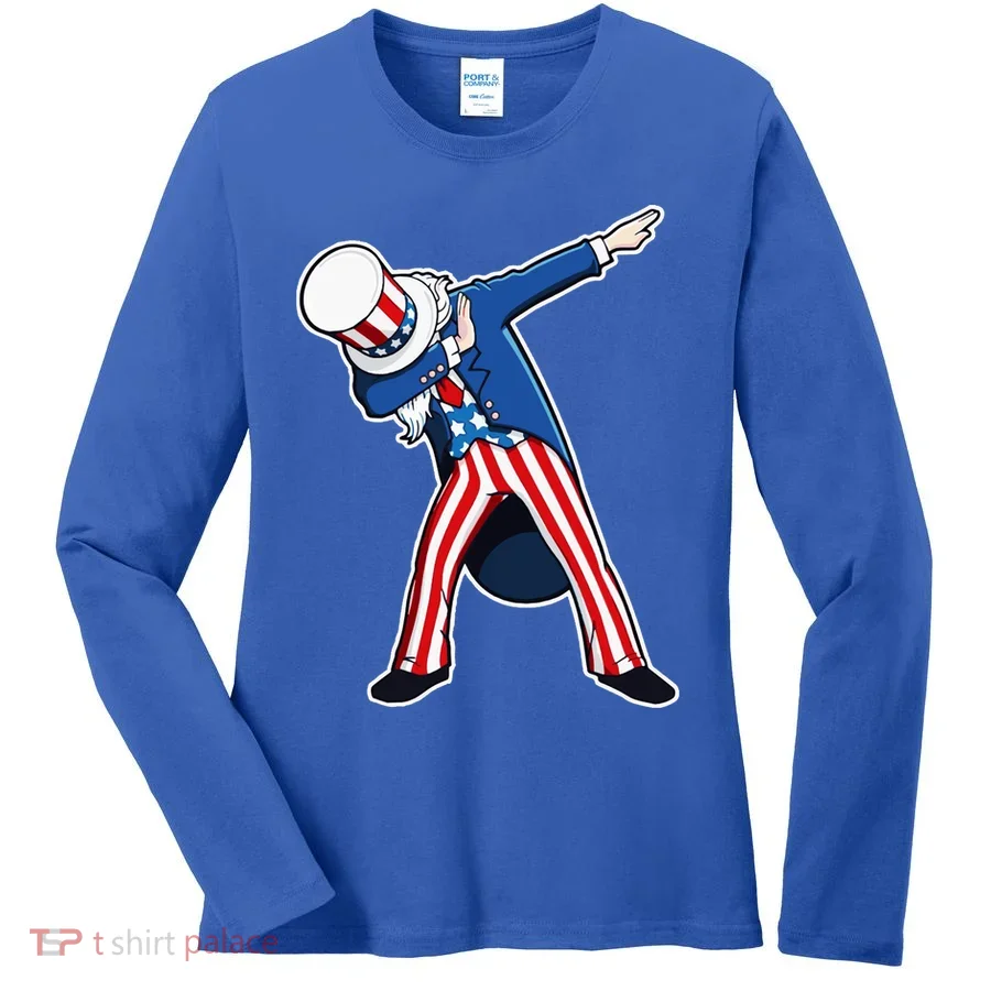 Dabbing Uncle Sam 4th of July Independence Day Women's Long Sleeve Shirt