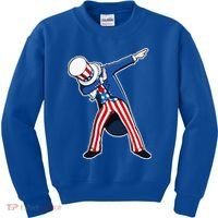 Dabbing Uncle Sam 4th of July Independence Day Kids Sweatshirt thumb 0