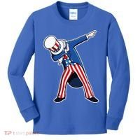 Dabbing Uncle Sam 4th of July Independence Day Kids Long Sleeve Shirt thumb 0