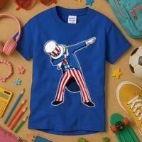 Dabbing Uncle Sam 4th of July Independence Day Kids T-Shirt thumb 3