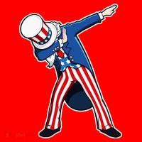 Dabbing Uncle Sam 4th of July Independence Day Santa Hat thumb 1