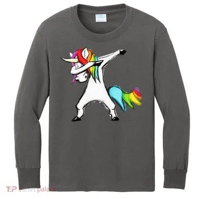 Dabbing Unicorn Kids Long Sleeve Shirt