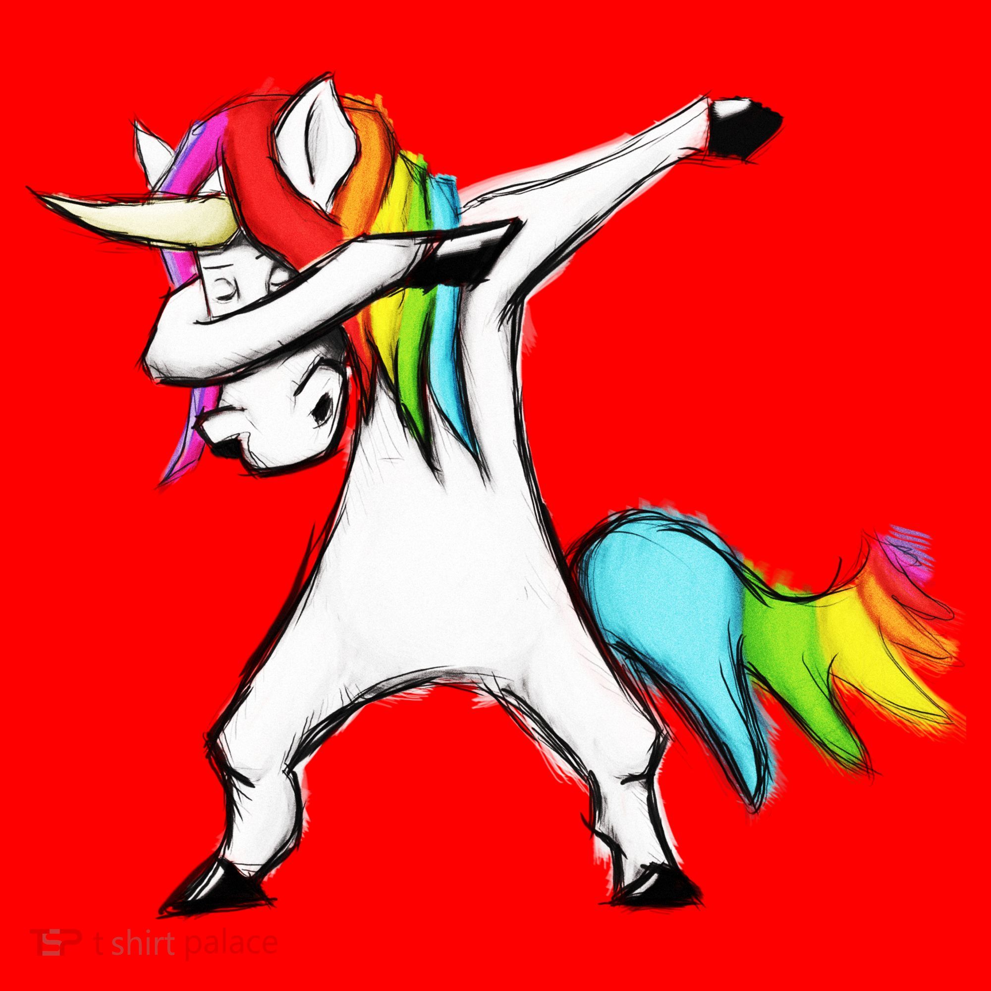Dabbing Unicorn Santa Hat