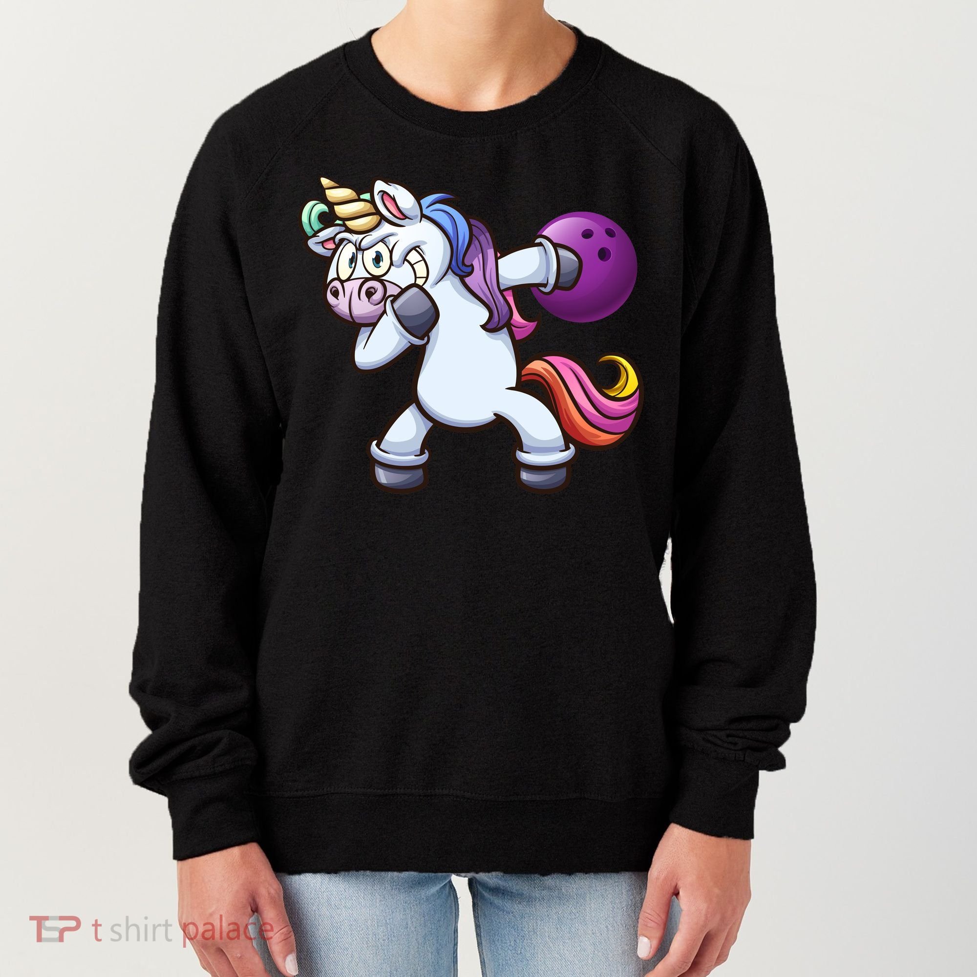 Dabbing Unicorn Bowling  Women's Sweatshirt