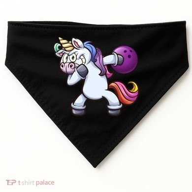 Dabbing Unicorn Bowling  USA-Made Doggie Bandana