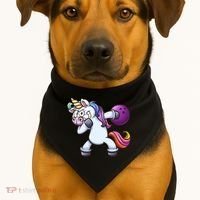Dabbing Unicorn Bowling  USA-Made Doggie Bandana thumb 1