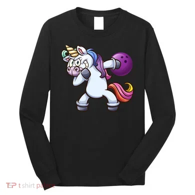 Dabbing Unicorn Bowling Long Sleeve Shirt