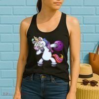 Dabbing Unicorn Bowling  Women's Tank Top thumb 2