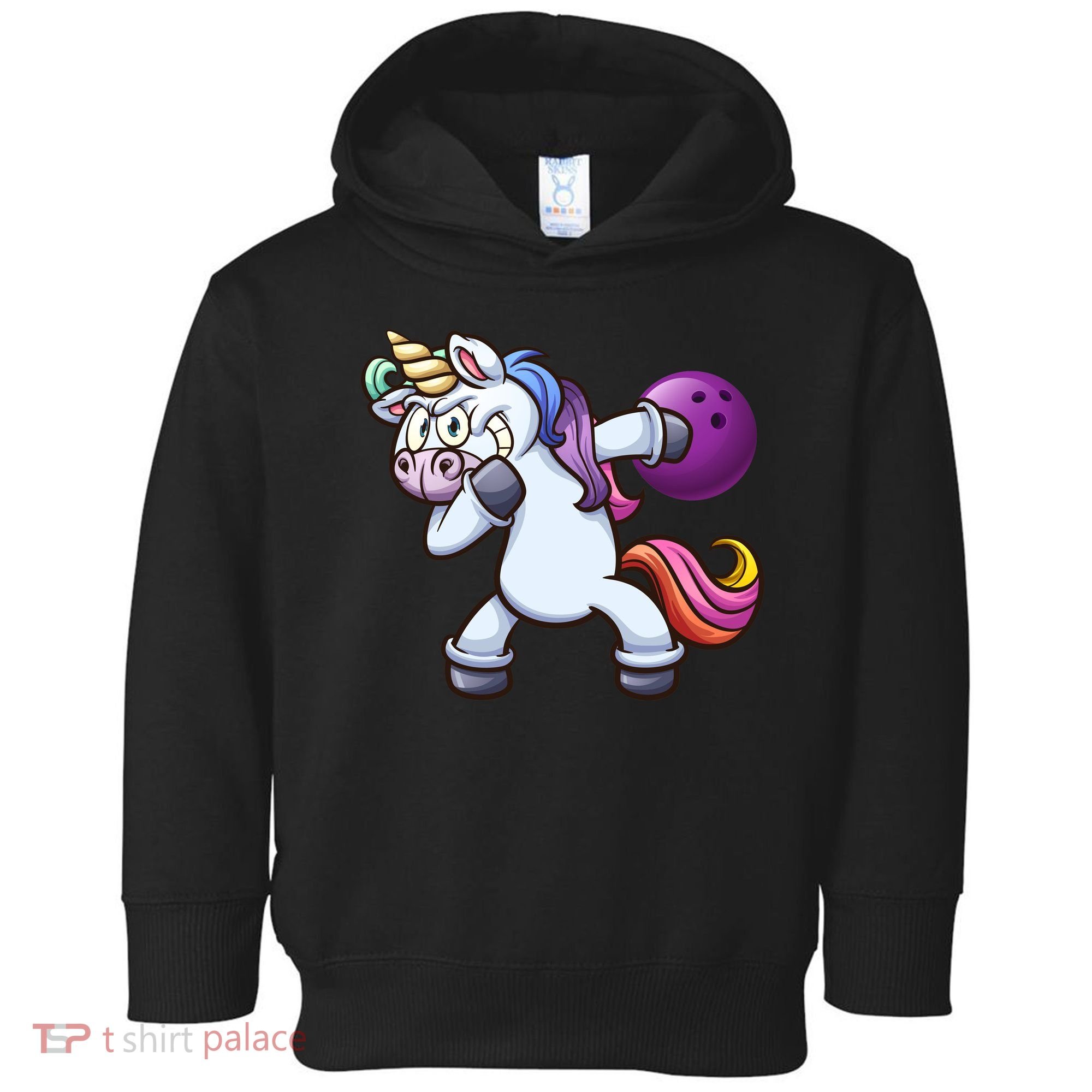 Dabbing Unicorn Bowling  Toddler Hoodie