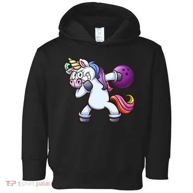 Dabbing Unicorn Bowling  Toddler Hoodie