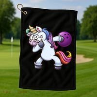 Dabbing Unicorn Bowling  Golf Towel thumb 1