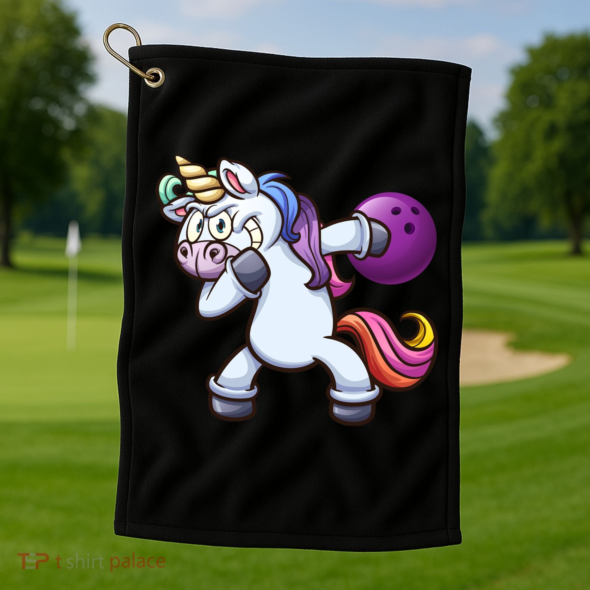 Dabbing Unicorn Bowling  Golf Towel