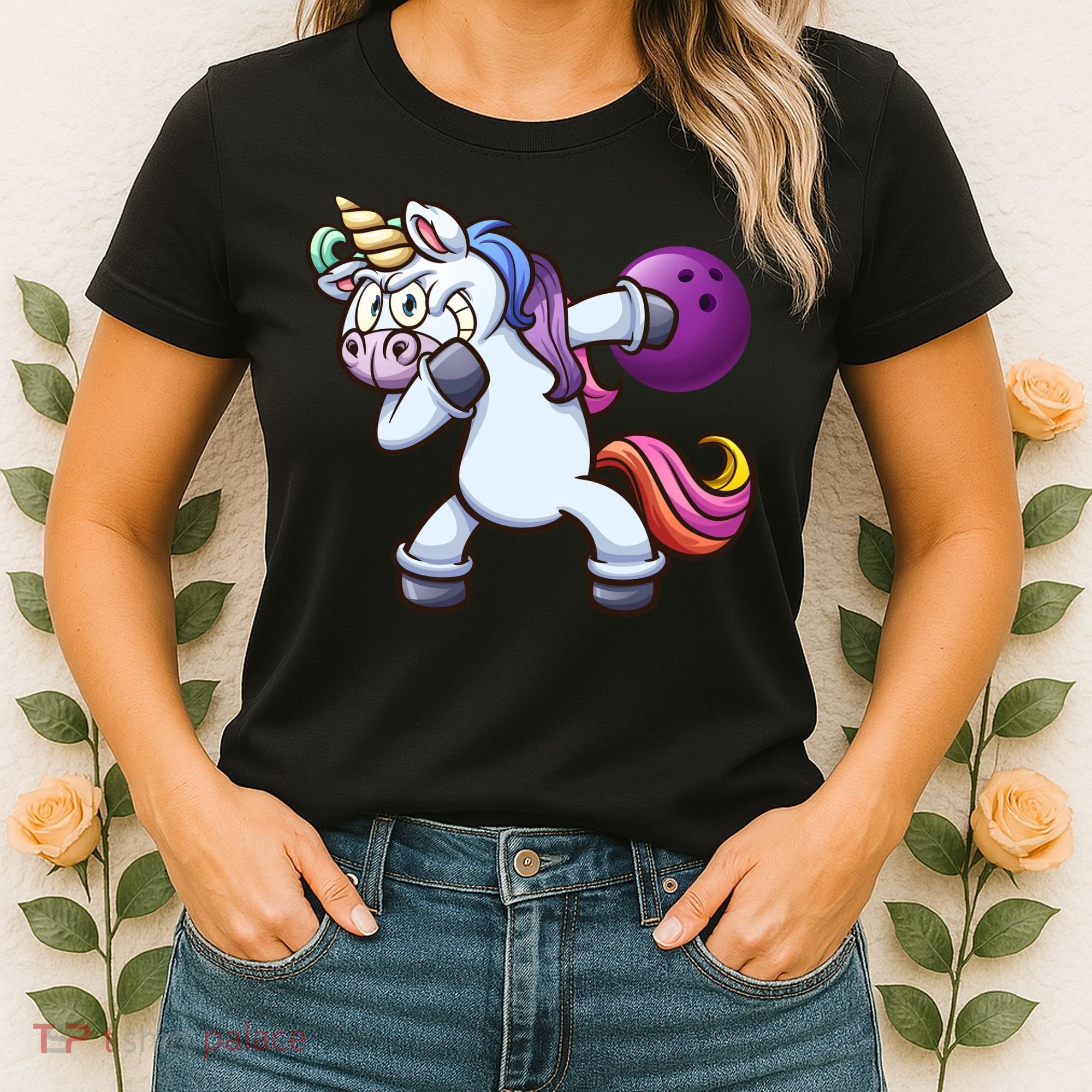 Dabbing Unicorn Bowling  Women's T-Shirt