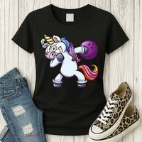 Dabbing Unicorn Bowling  Women's T-Shirt thumb 3