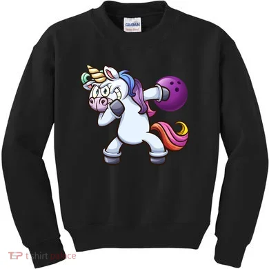 Dabbing Unicorn Bowling  Kids Sweatshirt