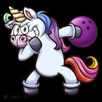 Dabbing Unicorn Bowling  Kids Sweatshirt thumb 2
