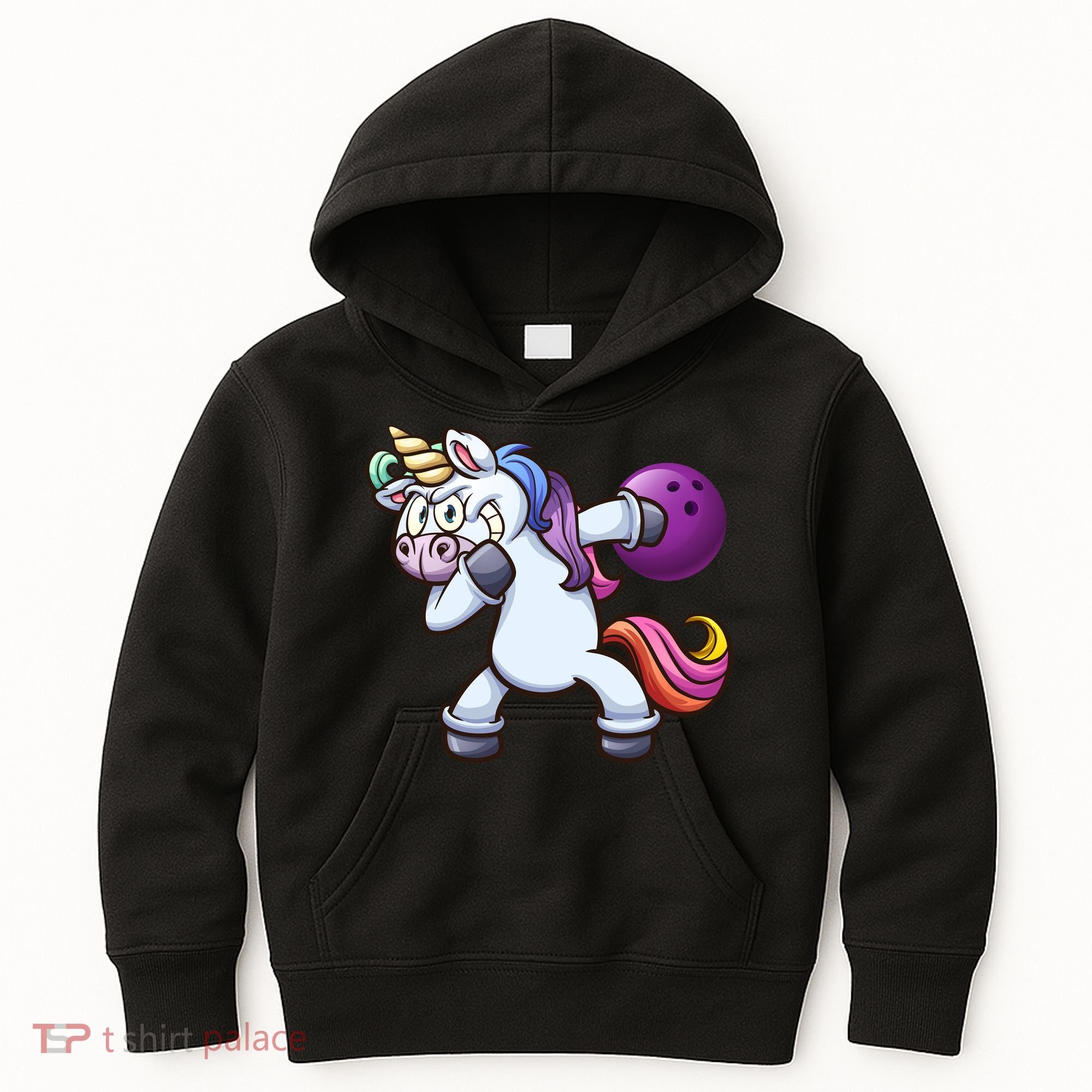 Dabbing Unicorn Bowling  Kids Hoodie