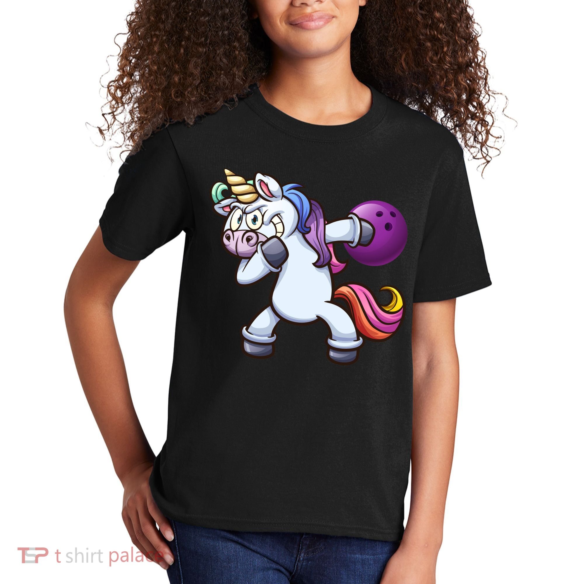 Dabbing Unicorn Bowling  Kids T-Shirt