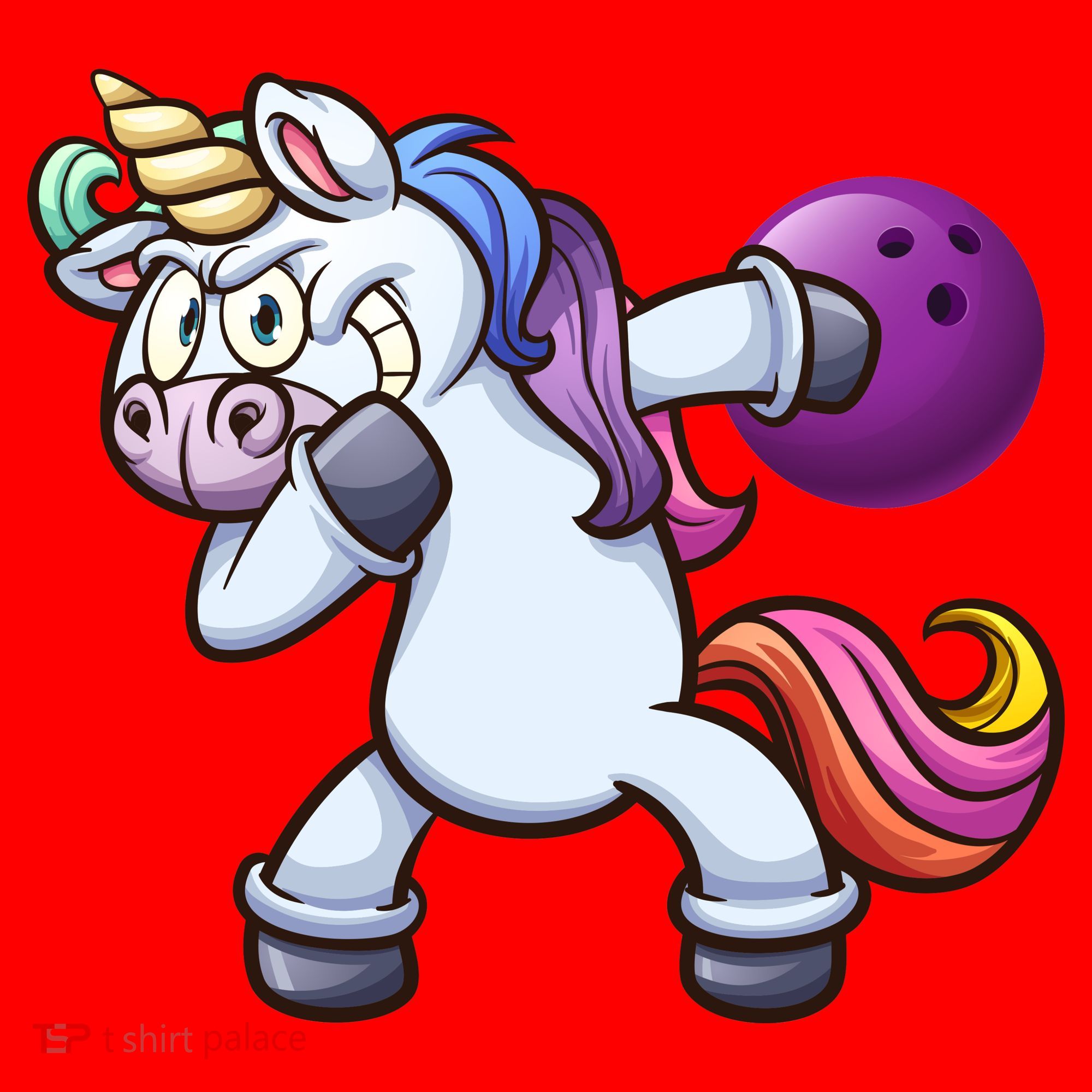 Dabbing Unicorn Bowling  Santa Hat
