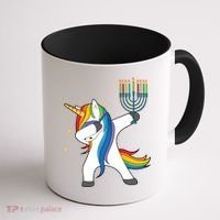 Dabbing Unicorn Hanukkah Coffee Mug thumb 1