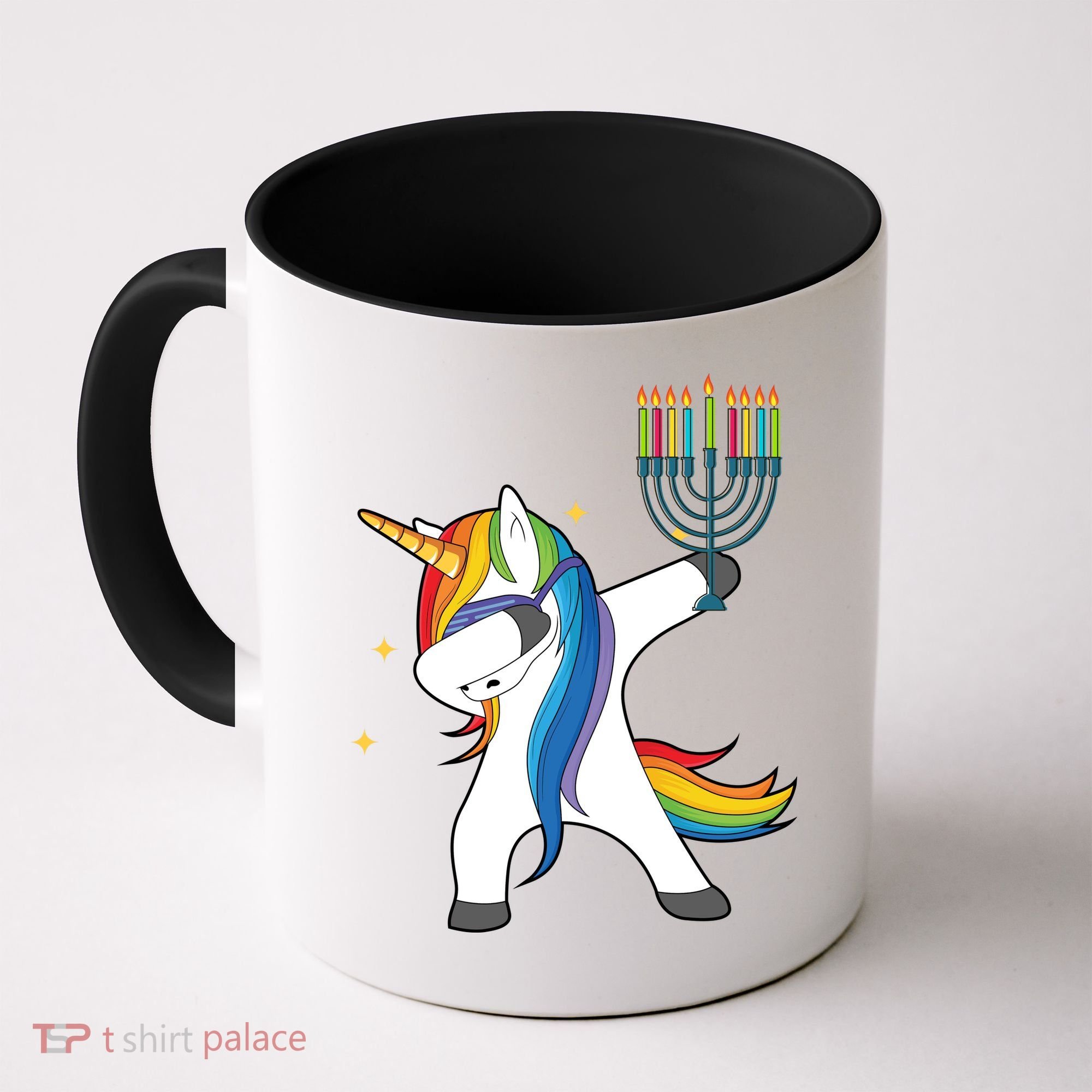 Dabbing Unicorn Hanukkah Coffee Mug