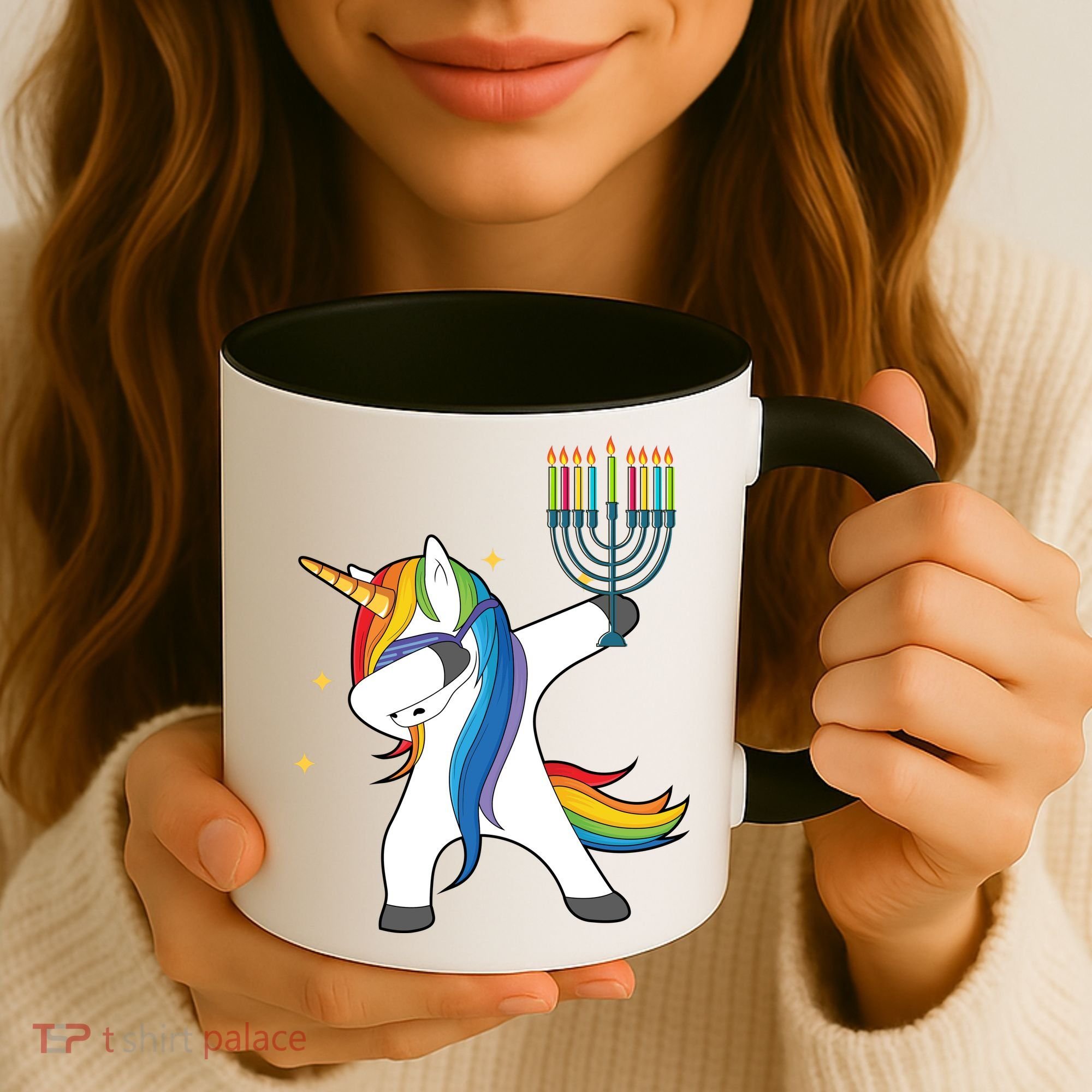 Dabbing Unicorn Hanukkah Coffee Mug