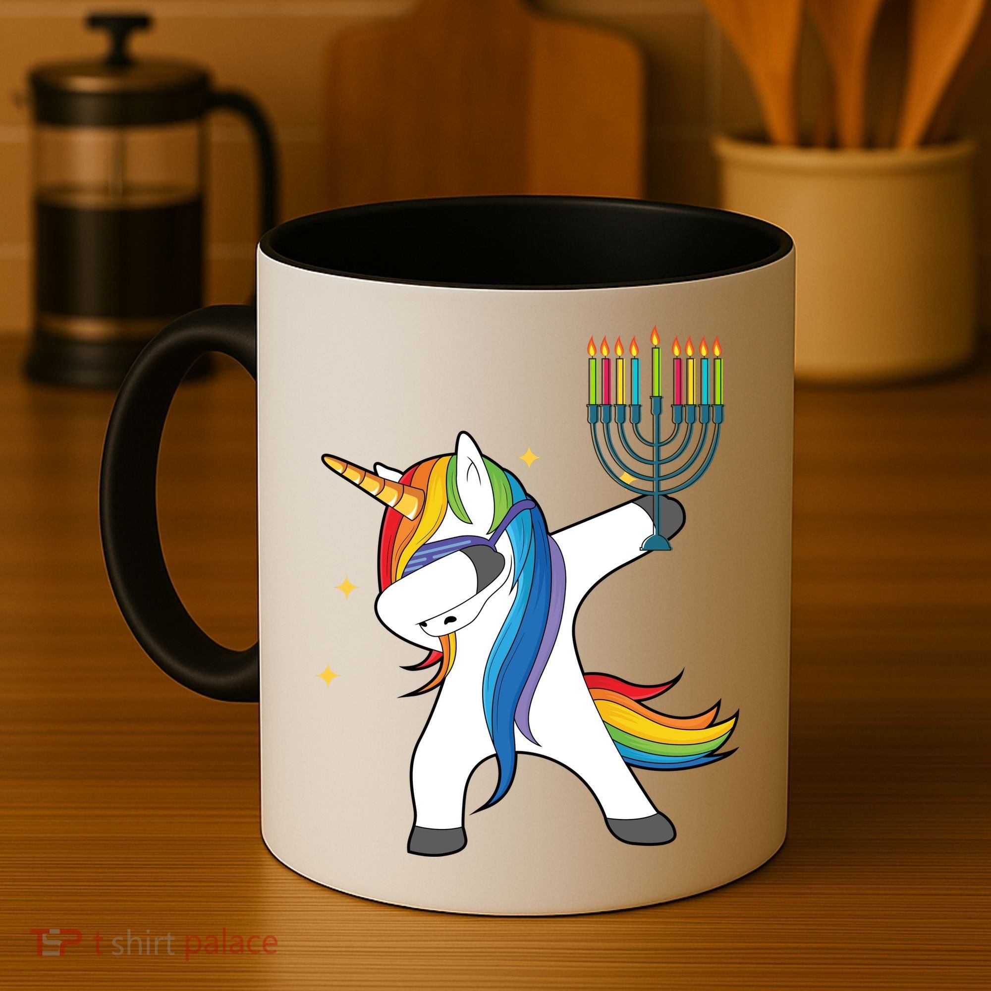 Dabbing Unicorn Hanukkah Coffee Mug