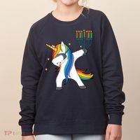 Dabbing Unicorn Hanukkah Women's Sweatshirt thumb 0