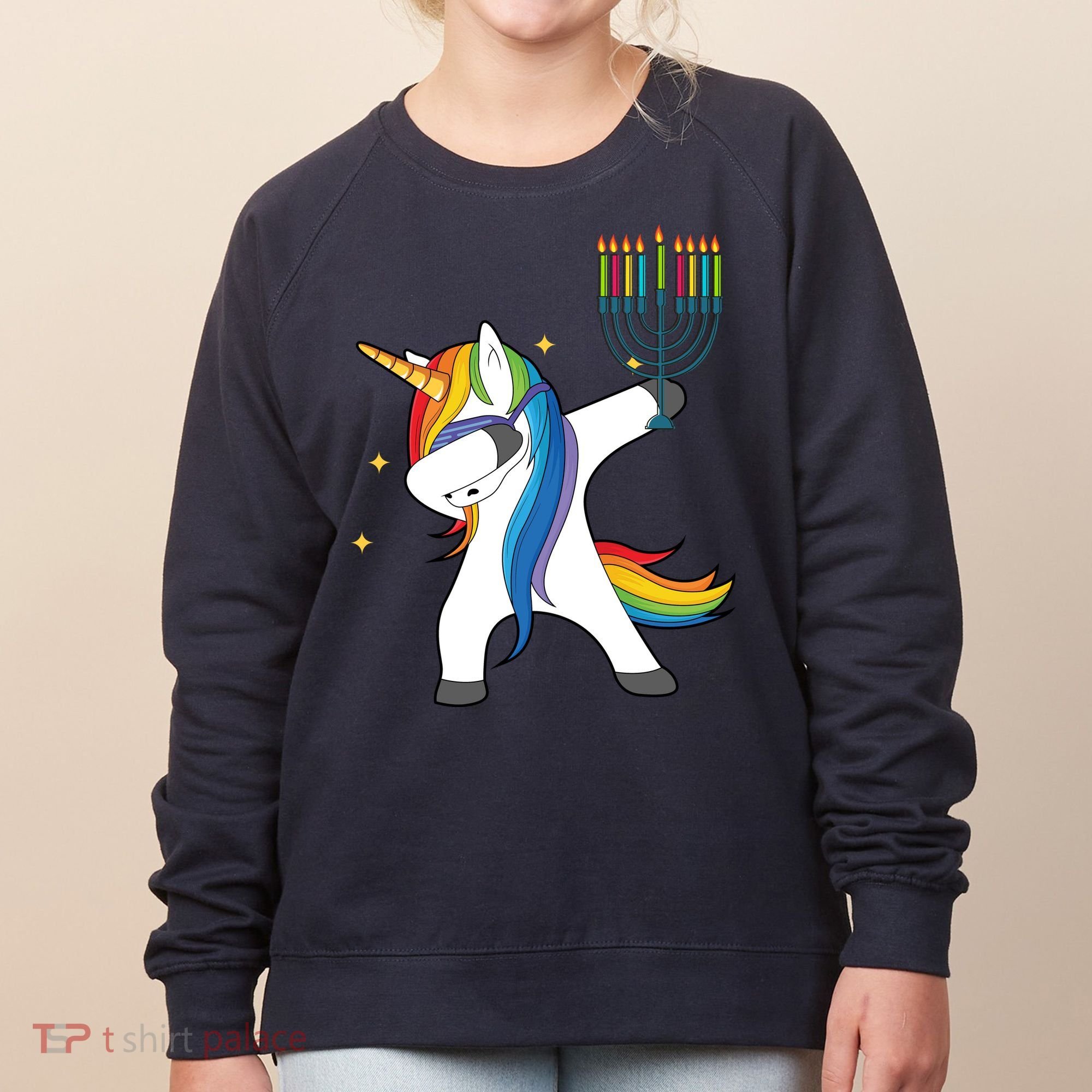 Dabbing Unicorn Hanukkah Women's Sweatshirt