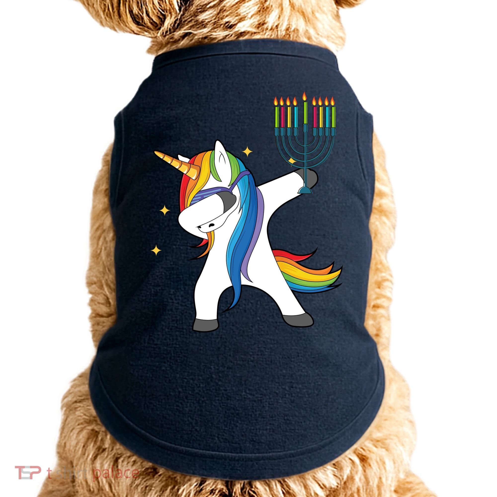 Dabbing Unicorn Hanukkah Doggie Tank