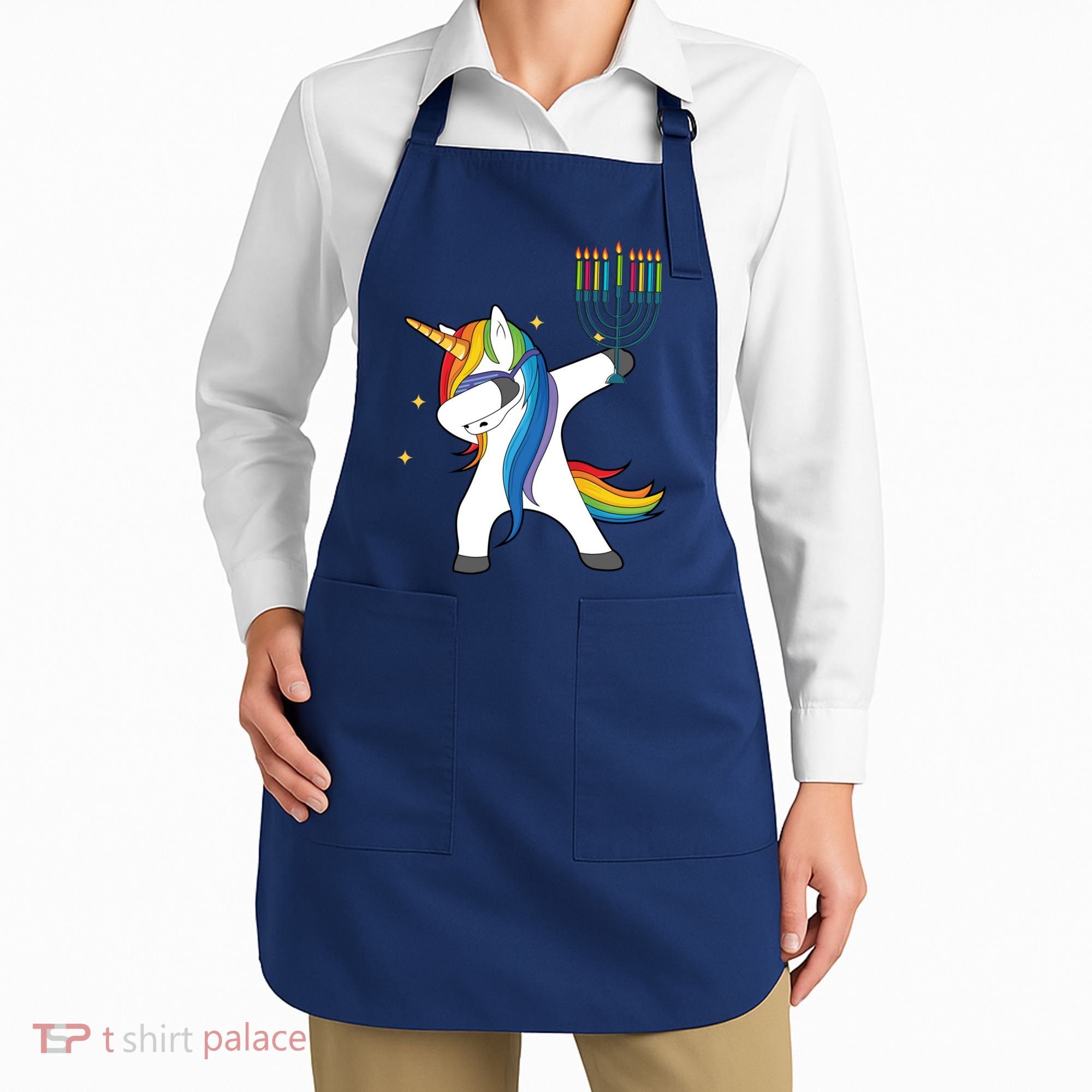 Dabbing Unicorn Hanukkah Apron