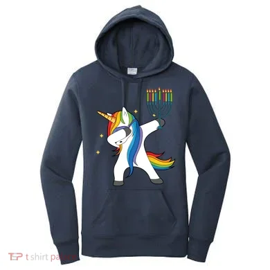 Dabbing Unicorn Hanukkah Women's Hoodie